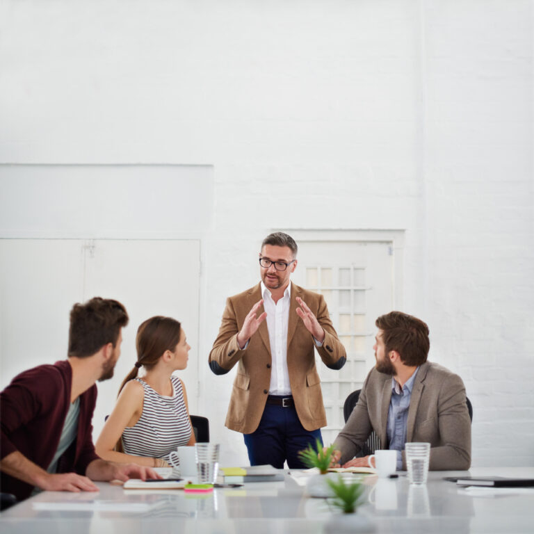 Brainstorming session. Shot of a group of businesspeople in the boardroom