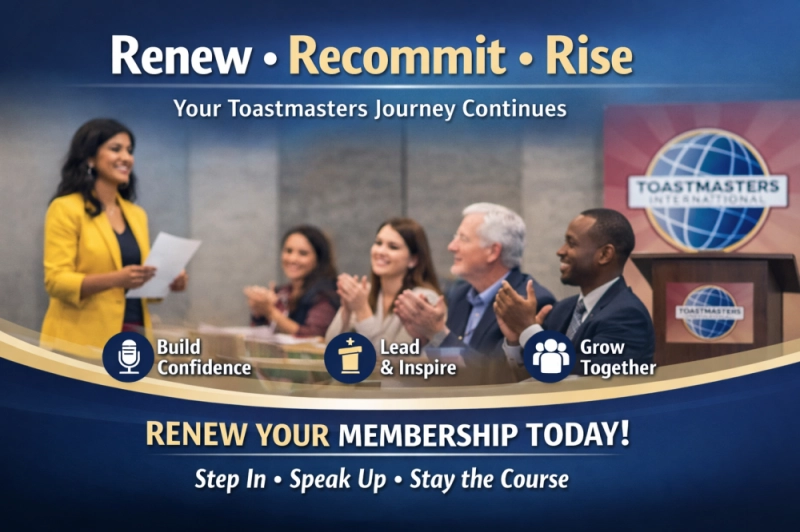 Renew, recommit, rise: Why Toastmasters still matters today